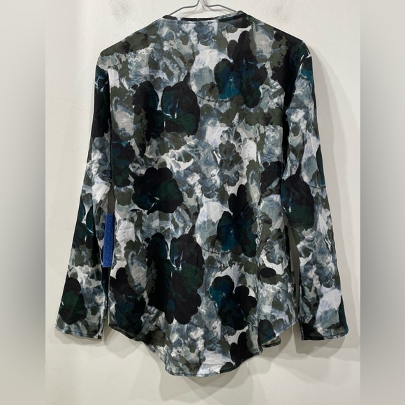 Vera Wang Simply Vera Watercolour Alpine Baroque Abstract Top Blouse XS - Picture 6 of 11